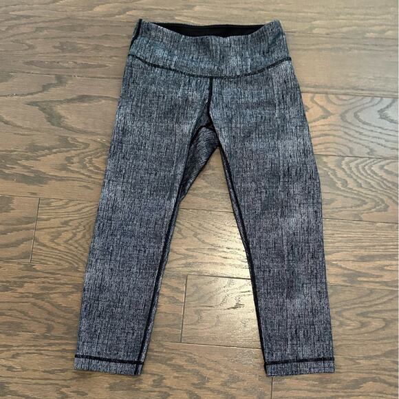 Lululemon Wunder Under Crop Black/Dune Size 4 - Picture 1 of 10